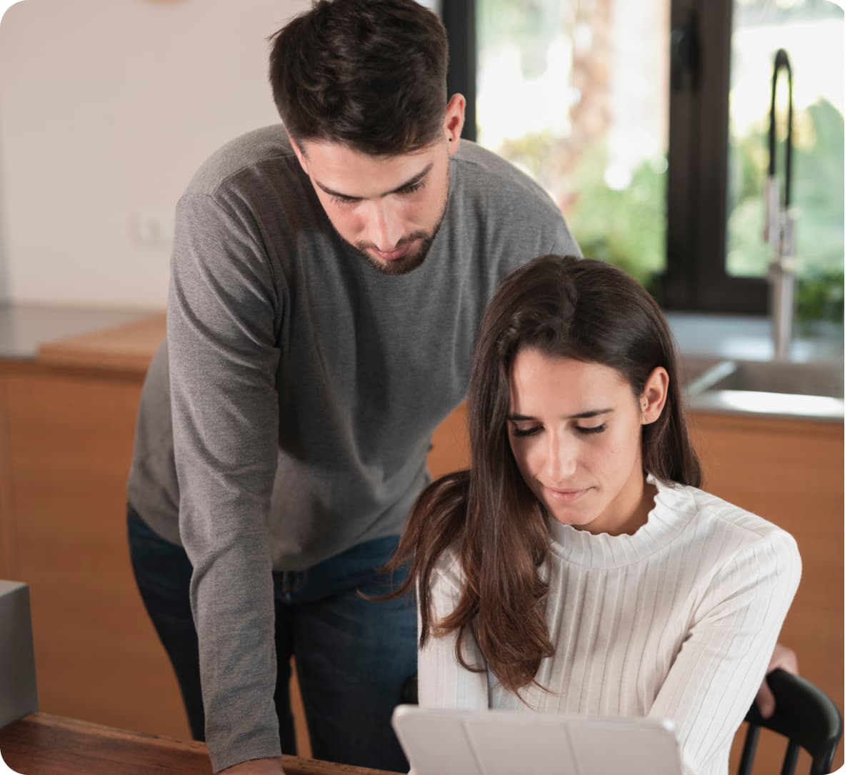 Couple reviewing insurance options together